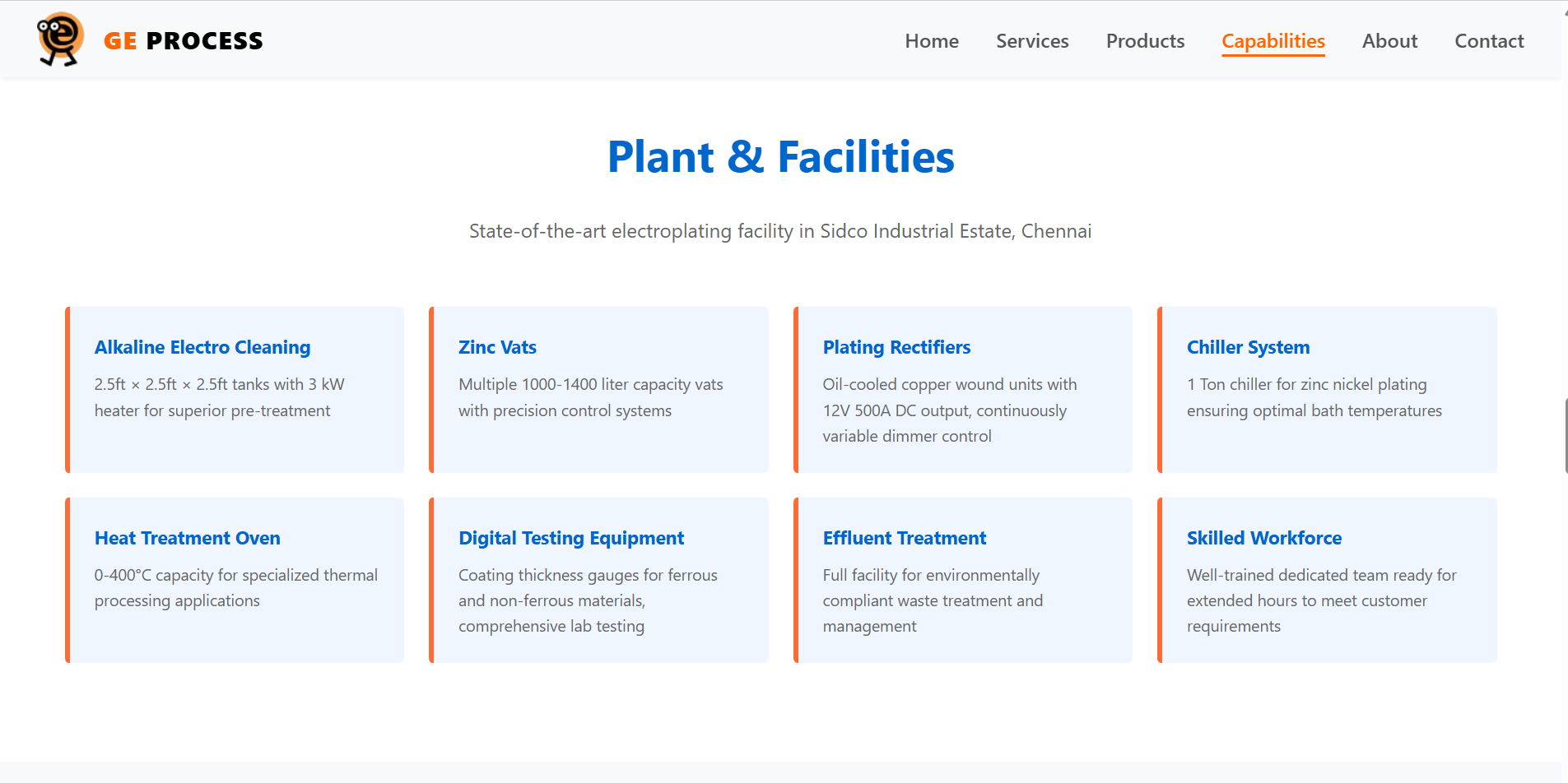 GE Process Plant and Facilities - Sidco Industrial Estate Chennai